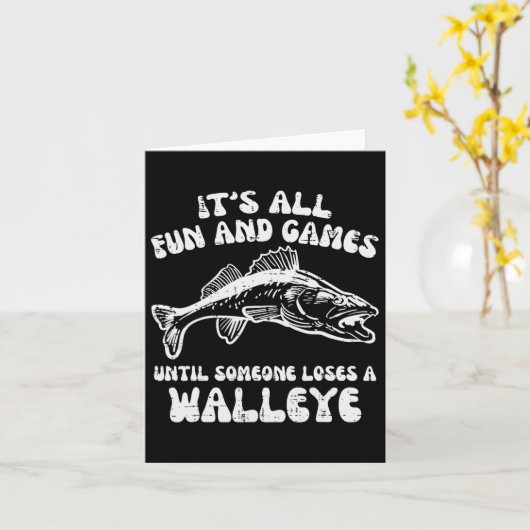 すべてのおもしろいゲームは私を失うまでおもしろい魚釣り カード (黄色い花)