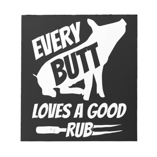 すべてのお尻は良い擦り豚おもしろい豚肉BBQが大好き ノートパッド (正面)