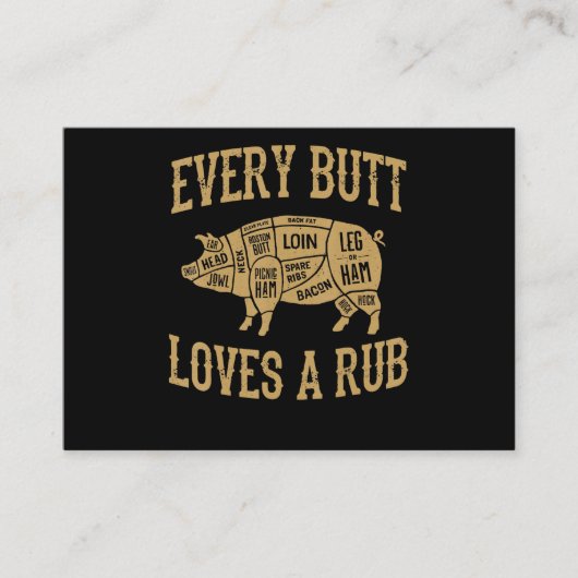 すべてのお尻は良い擦り豚おもしろい豚肉BBQが大好き 名刺 (正面)