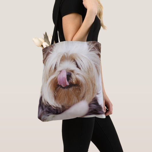 すべてのお気に入りのプリントバッグに犬の写真を追加 トートバッグ (クローズアップ)