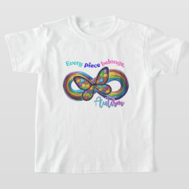 すべてのかけらが輝く - 自閉症バタフライTシャツ Tシャツ