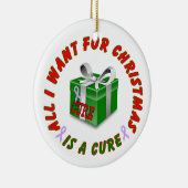 すべてのがん認識度リボンクリスマス装飾品 セラミックオーナメント (右)
