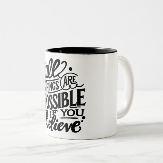 すべてのことが可能であり、自己動機 ツートーンマグカップ (正面右)
