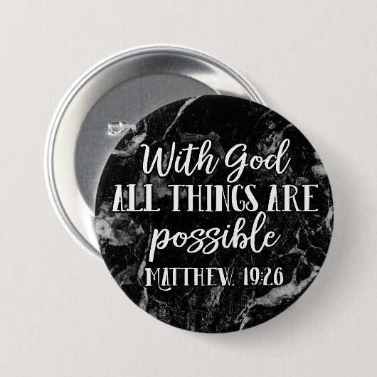すべてのことが可能なキリスト教の聖書聖句 缶バッジ (正面&裏面)