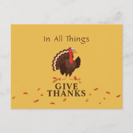 すべてのことに感謝を トルコの感謝祭 シーズンポストカード