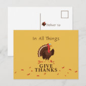 すべてのことに感謝を トルコの感謝祭 シーズンポストカード (正面/裏面)