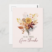 すべてのことに感謝を - 秋の花束 ポストカード (正面/裏面)