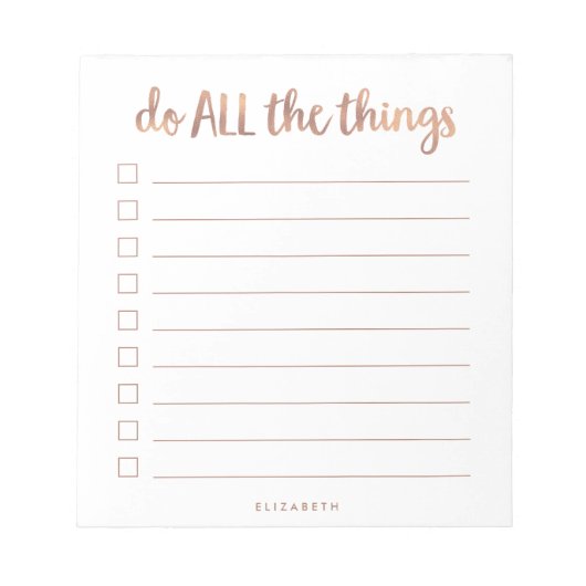すべてのことを行う| フェイクバラ金ゴールドのLook To Doリスト ノートパッド (正面)