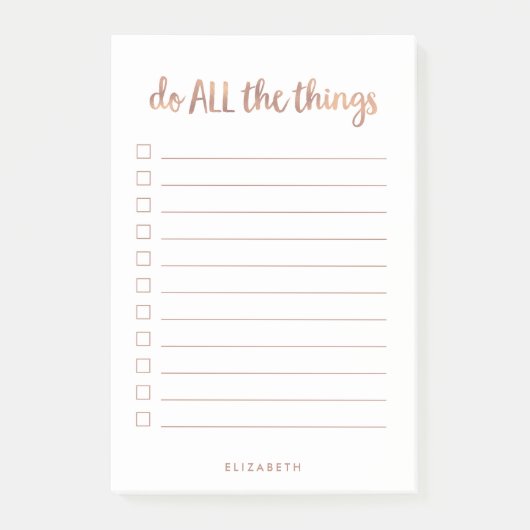 すべてのことを行う| フェイクバラ金ゴールドのLook To Doリスト ポストイット (正面)