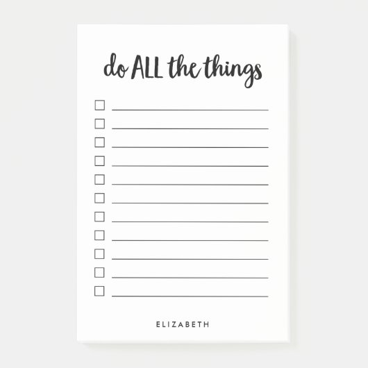 すべてのことを行う|行パーソナライズされた先リスト ポストイット (正面)