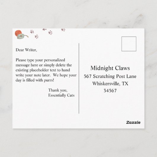 すべてのご助力に感謝!猫と箱、ありがとう ポストカード (裏面)