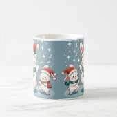 すべてのすてきステップでウサギのダンスのクリスマス応援 コーヒーマグカップ (中央)