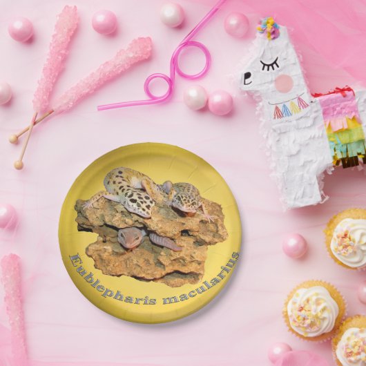 すべてのためのヒョウのヤモリのデザイン! ペーパープレート (パーティー)