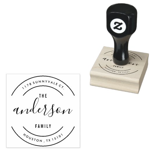 すべてののまわりにファミリ差出人住所スタンプ ラバースタンプ (押印)