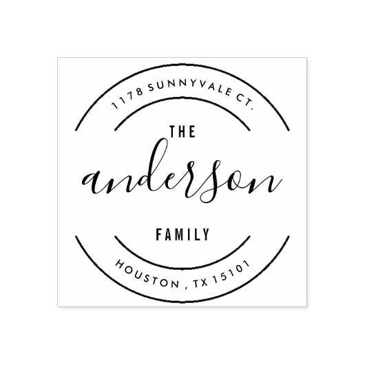 すべてののまわりにファミリ差出人住所スタンプ ラバースタンプ (インプリント)