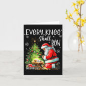 すべてのひざがかがむ、ひざまずくサンタベイビーイエス カード (黄色い花)