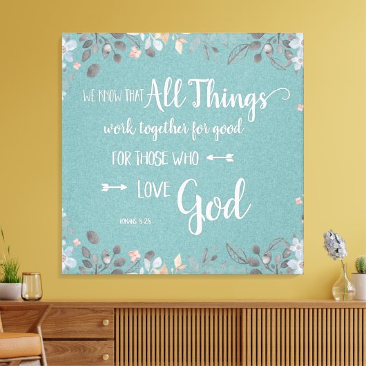 すべてのものが一緒に動作する – Rom 8:28 キャンバスプリント (インサイチュ (リビング))