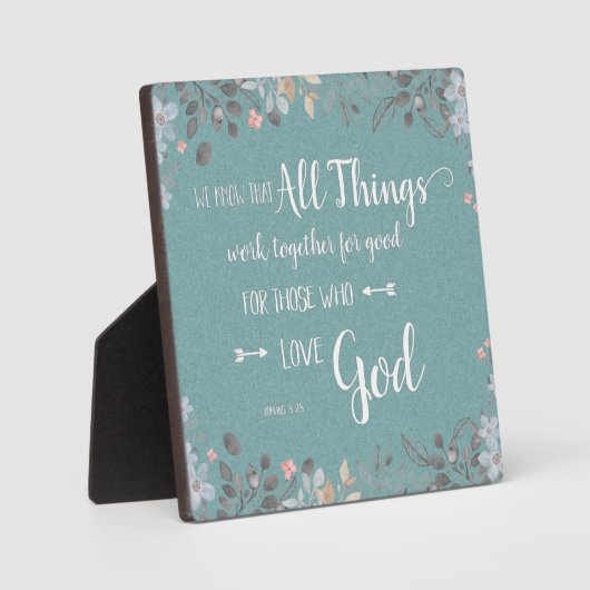 すべてのものが一緒に動作する – Rom 8:28 フォトプラーク (正面)