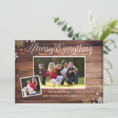 すべてのものが楽しいホリデーカード-2枚の写真付きダークウッド シーズンカード (スタンド正面)