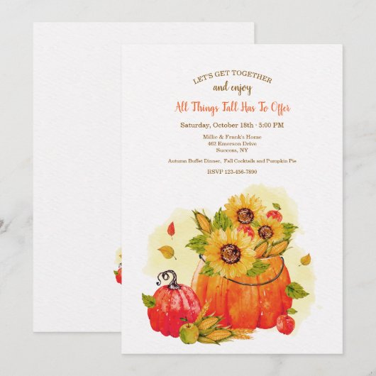 すべてのものは秋に 招待状 (正面/裏面)