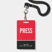 すべてのアクセスパスの赤い黒のIDバッジを押す バッジ (正面（ネックストラップ付）)