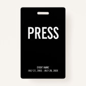 すべてのアクセスパスイベントIDバッジを押す バッジ (正面)