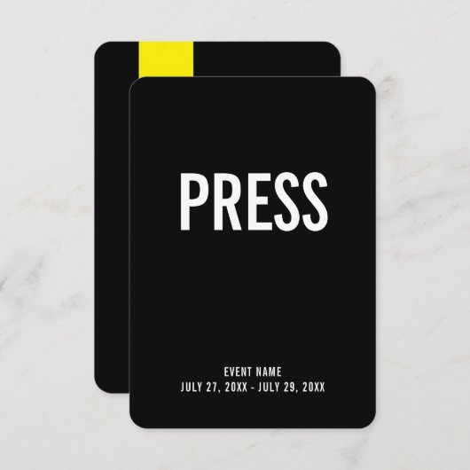 すべてのアクセスパスイベントIDバッジ3.5" x 5"を押す 招待状 (正面/裏面)