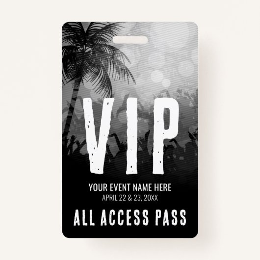すべてのアクセス白黒イベントVIP バッジ (正面)