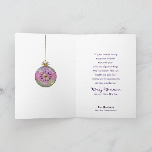 すべてのアメリカのツリー華美オーナメントからのクリスマス シーズンカード (内部)