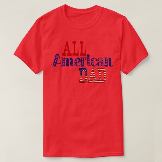 すべてのアメリカのパパ米国国旗のサングラスのマッチング4 Tシャツ (デザイン正面)