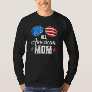 すべてのアメリカのママ米国国旗のサングラスのマッチング4 Tシャツ