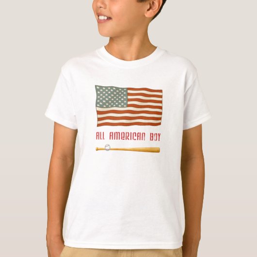 すべてのアメリカの男の子の旗のティー Tシャツ (正面)