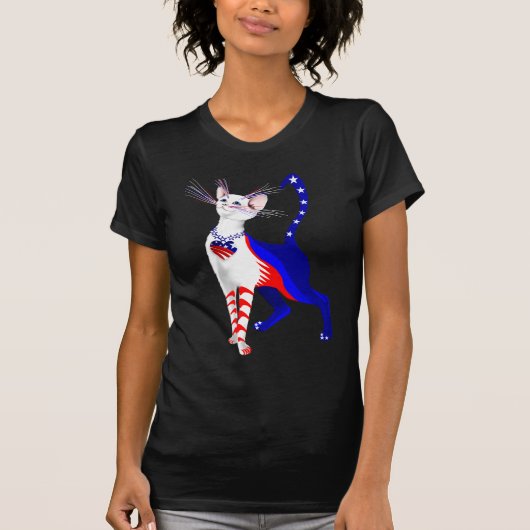 すべてのアメリカ猫のワイシャツ Tシャツ (正面)