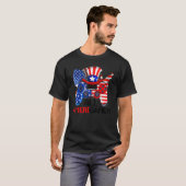 すべてのアメリガマビデオゲームコントローラーUsa国旗4日 Tシャツ (正面フル)