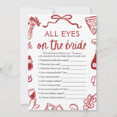 すべてのイタリアン目は花嫁ブライダルシャワーゲーム 招待状 (正面)