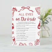 すべてのイタリアン目は花嫁ブライダルシャワーゲーム 招待状 (スタンド正面)