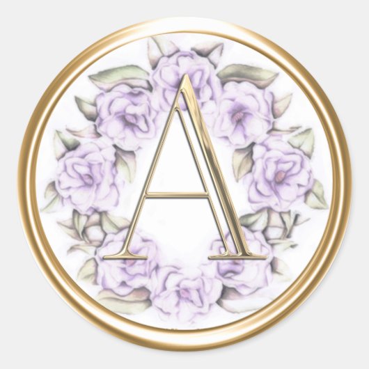 すべてのイニシャルモノグラムオンパープルピーニークラシックズRo ラウンドシール (正面)