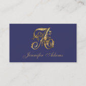 すべてのイニシャル任意の色金ゴールドモノグラム 名刺 (正面)