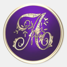 すべてのイニシャル金ゴールドモノグラムイニシャル紫