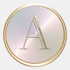 すべてのイニシャル金ゴールドモノグラムオンレインボー ラウンドシール