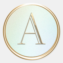 すべてのイニシャル金ゴールドモノグラムオンレインボー ラウンドシール