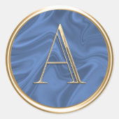 すべてのイニシャル金ゴールドモノグラム任意の色をマルブル ラウンドシール (正面)