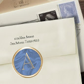 すべてのイニシャル金ゴールドモノグラム任意の色をマルブル ラウンドシール