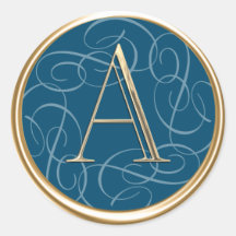 すべてのイニシャル金ゴールド任意の色にモノグラム渦巻き