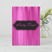 すべてのイベント(黒エレガントいピンク)カーテン2 招待状 (スタンド正面)