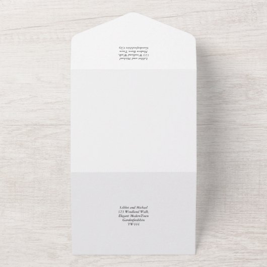 すべてのインクルーシブな写真をテーマにした結婚式RSVP オールインワン招待状 (外側)