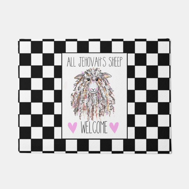 「すべてのエホバの羊の歓迎」形式 ドアマット (正面)