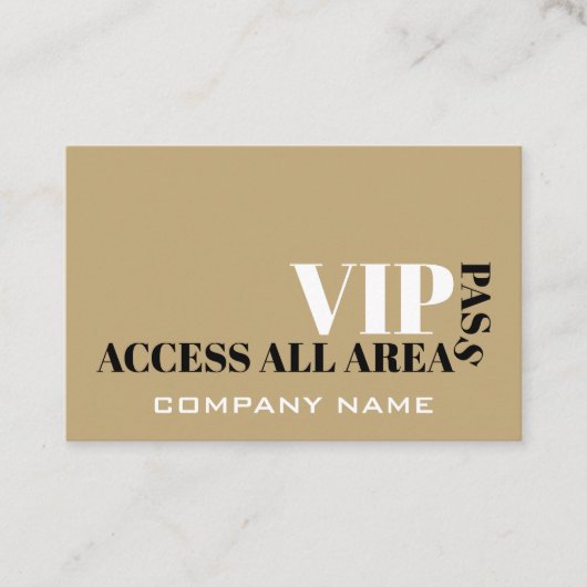 すべてのエリアへのアクセスデザイン、VIPカード 名刺 (正面)