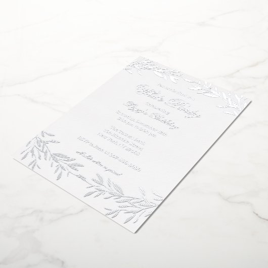 すべてのエレガント白パーティーフォイル招待状 箔招待状 (回転した状態)