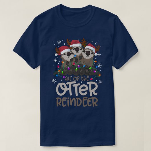 すべてのオッタトナカイおもしろいのクリスマスツリーXma Tシャツ (デザイン正面)